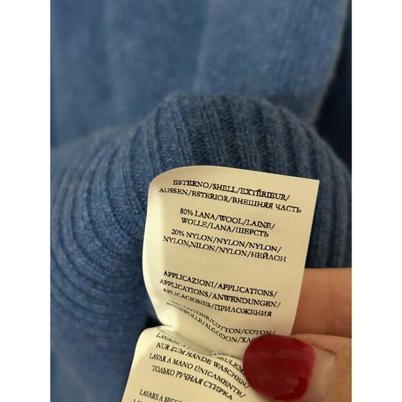 Beretta Wool Sweater Mens Size Small Blue Knit Pullover Jumper Made in Italy - Picture 6 of 12